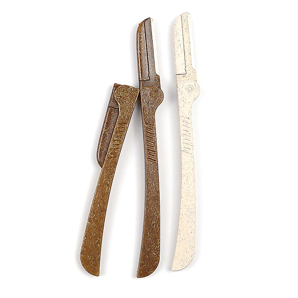 Best selling product Private Label High-end hotel household Degradable eyebrow razor stainless steel Facial scraper Micro shave-MSK038