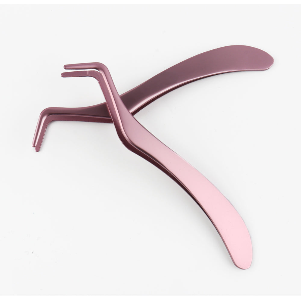 Wholesale Custom Eye Lashes Accessories Cosmetic Extension stainless makeup tool kits Rose gold Eyelash Tweezers-MST099
