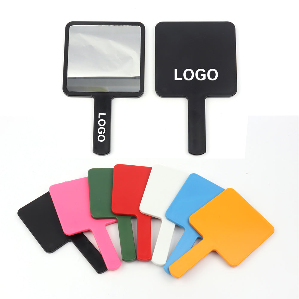Wholesale Private Label Customized Logo ABS Plastic Small Handheld Square Mini Portable Makeup Pocket Mirror-msm35