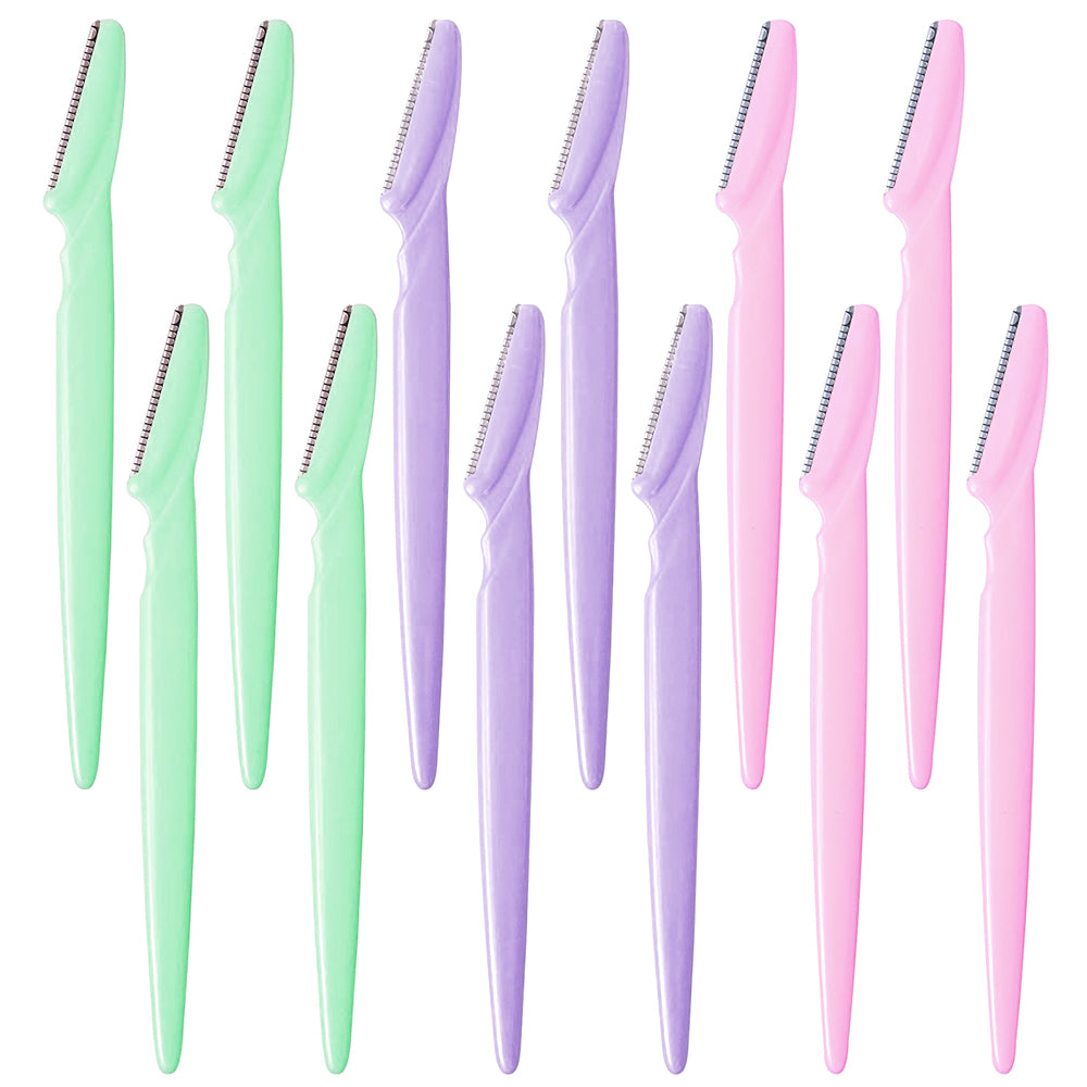 Private Label High-end hotel household disposable Safety Round Black Eyebrow Trimmer Razor With Plastic Cover- MSK003