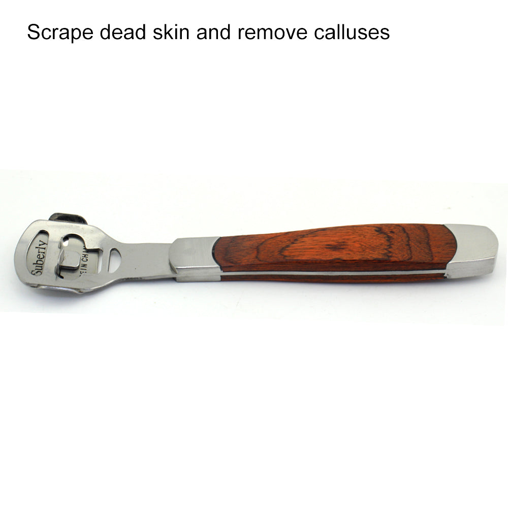 Stainless Steel wooden handle 10 Pedicure Blades Dead Skin Callus Remover Shaver Cutter Razor-msf26