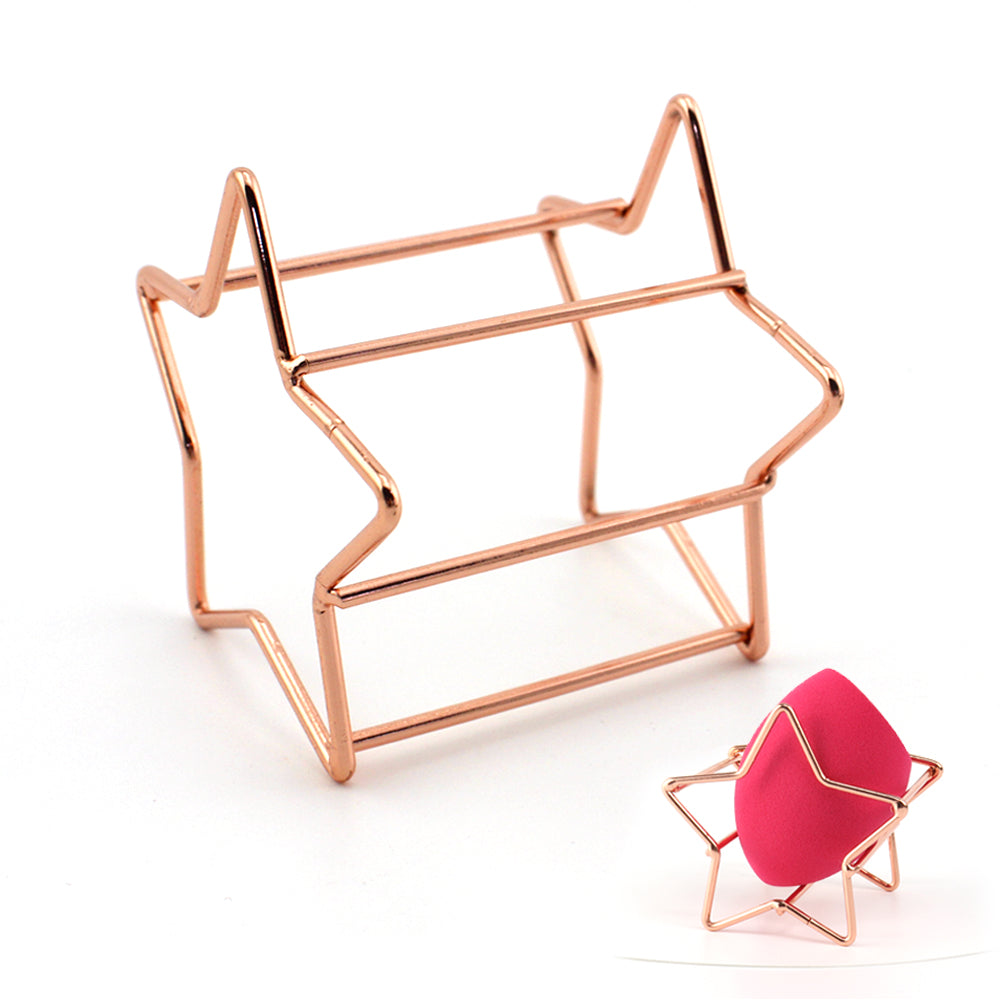 Gold high quality Wholesale Sponge Holder wire Beauty Blender Makeup Powder Puff Storage Drying Stand Holder-msa42
