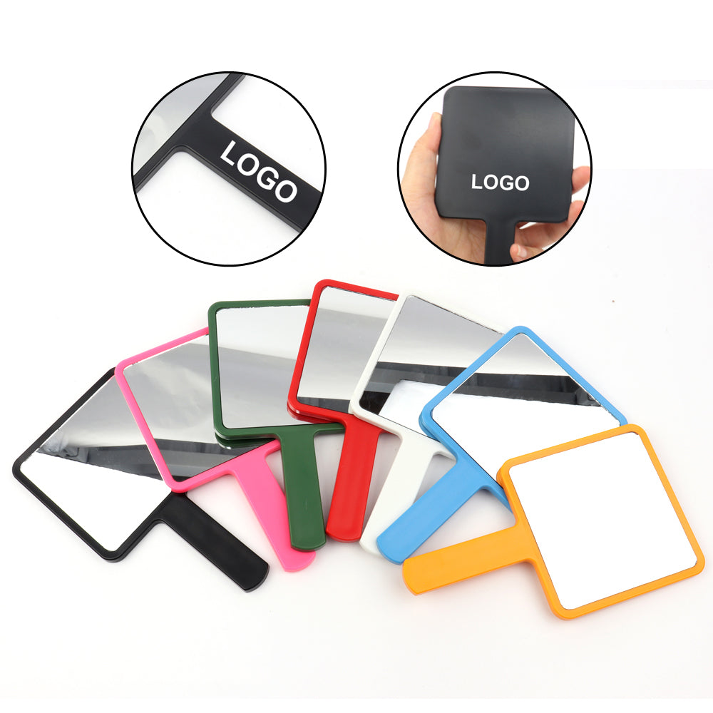 Wholesale Private Label Customized Logo ABS Plastic Small Handheld Square Mini Portable Makeup Pocket Mirror-msm35