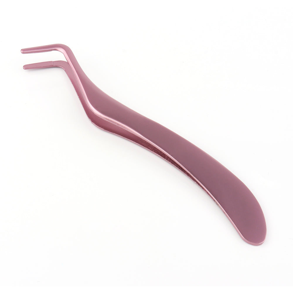 Wholesale Custom Eye Lashes Accessories Cosmetic Extension stainless makeup tool kits Rose gold Eyelash Tweezers-MST099