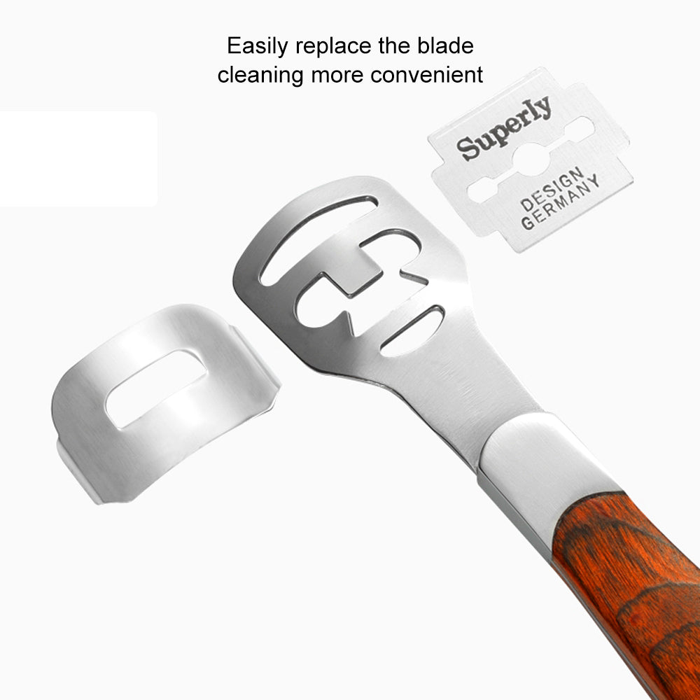 Stainless Steel wooden handle 10 Pedicure Blades Dead Skin Callus Remover Shaver Cutter Razor-msf26