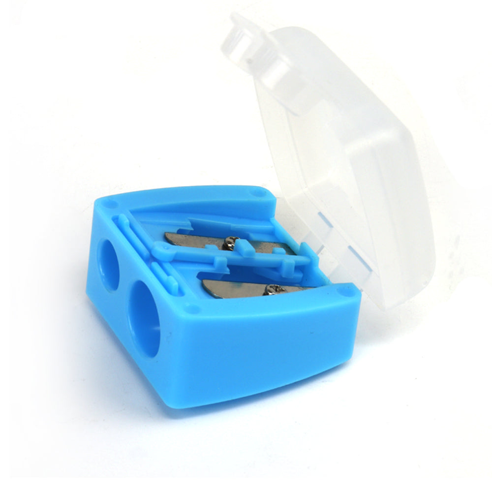 Wholesale Multitudinous Customizable colors Dust cover sharpener 2hole cosmetic eyebrow eyeliner lip pencil sharpener-MSA114