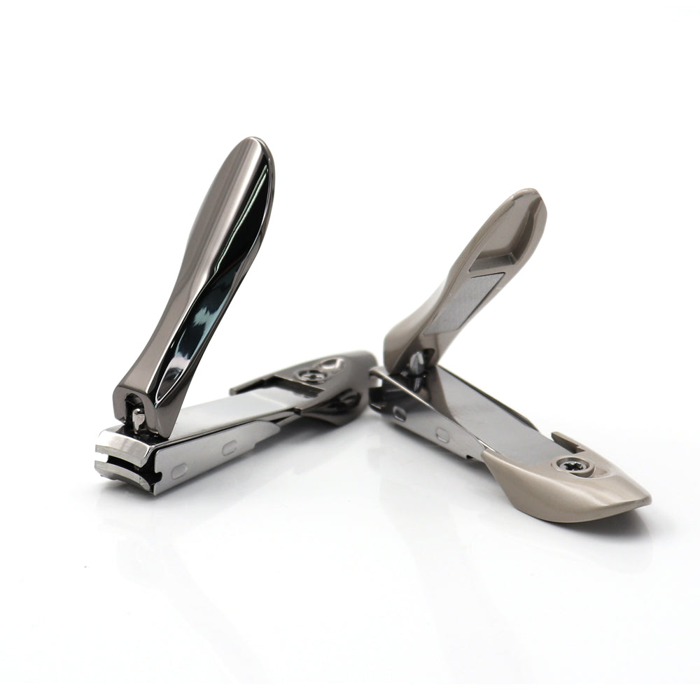 One big one small two pack Stainless Steel carbon steel Nail Cutter with Catcher Function Nail File Fingernail Toenail Clipper-MSC012