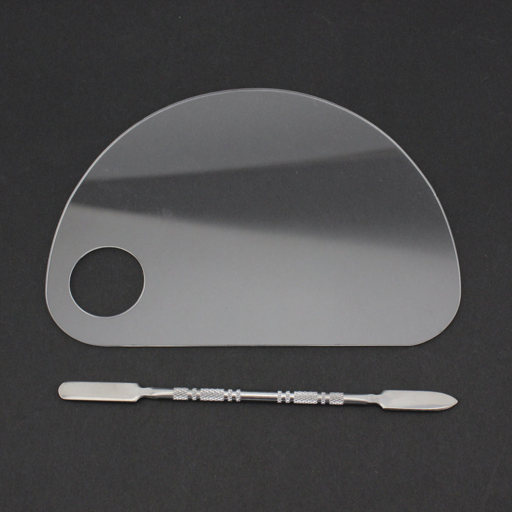 Lightness Professional Stainless Steel Cosmetic Foundation Makeup Mixing Palette with Spatula-mscp005-M