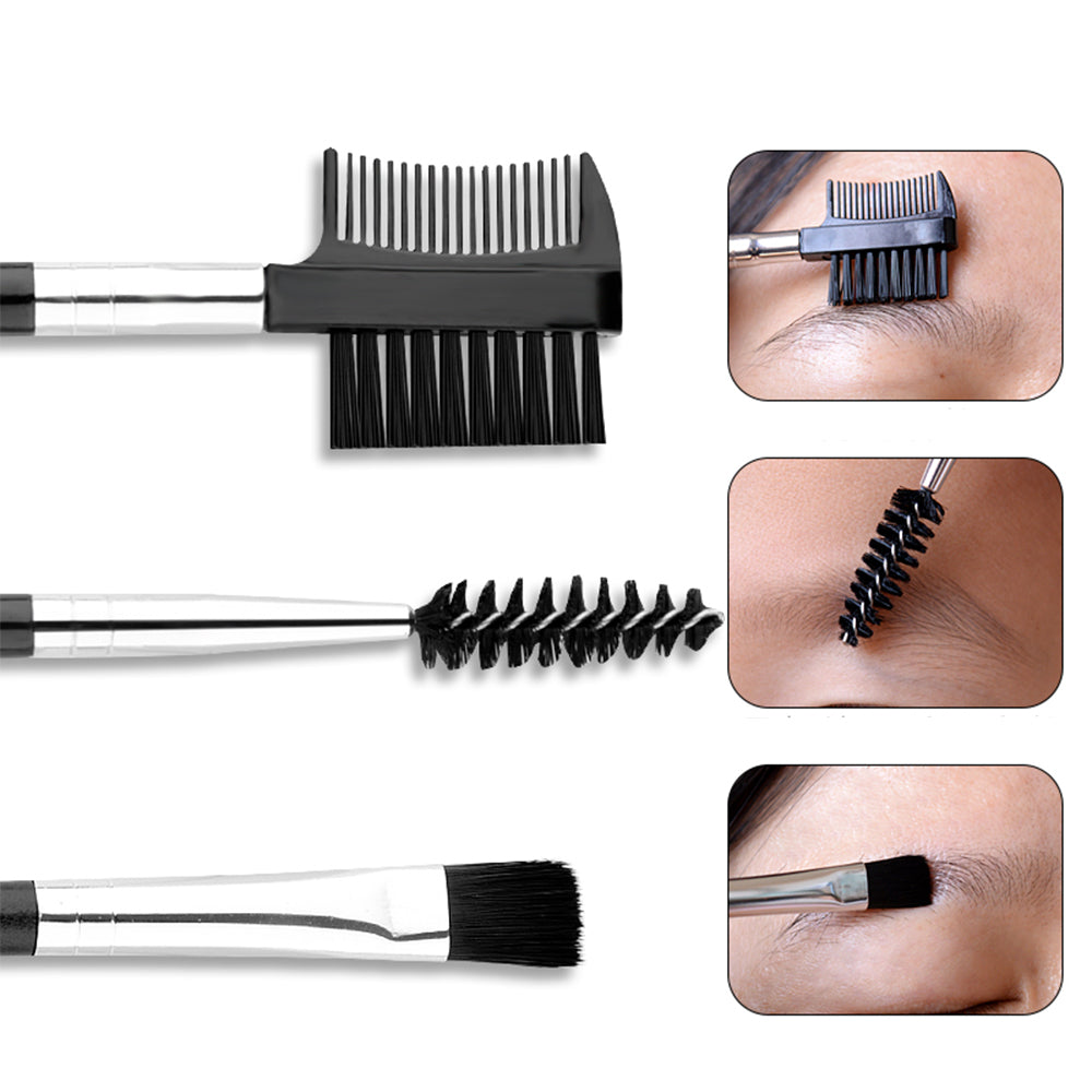 8pcs/Set Tool Eyebrow Tweezers Eyebrow Grooming Suit Professional Trimmer Brush Comb Eyebrow trimming Cosmetic Kit Set-MS244