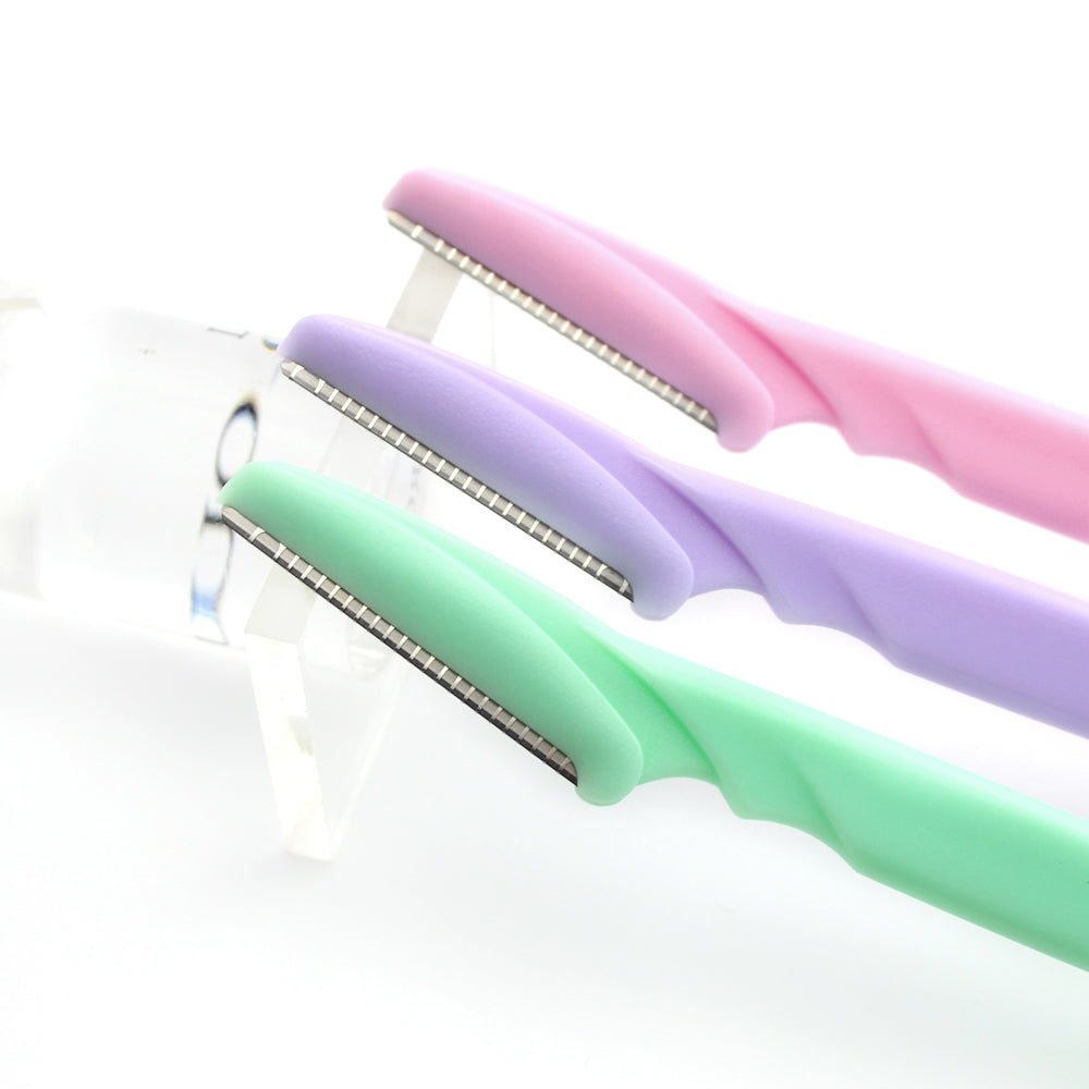 Private Label High-end hotel household disposable Safety Round Black Eyebrow Trimmer Razor With Plastic Cover- MSK003