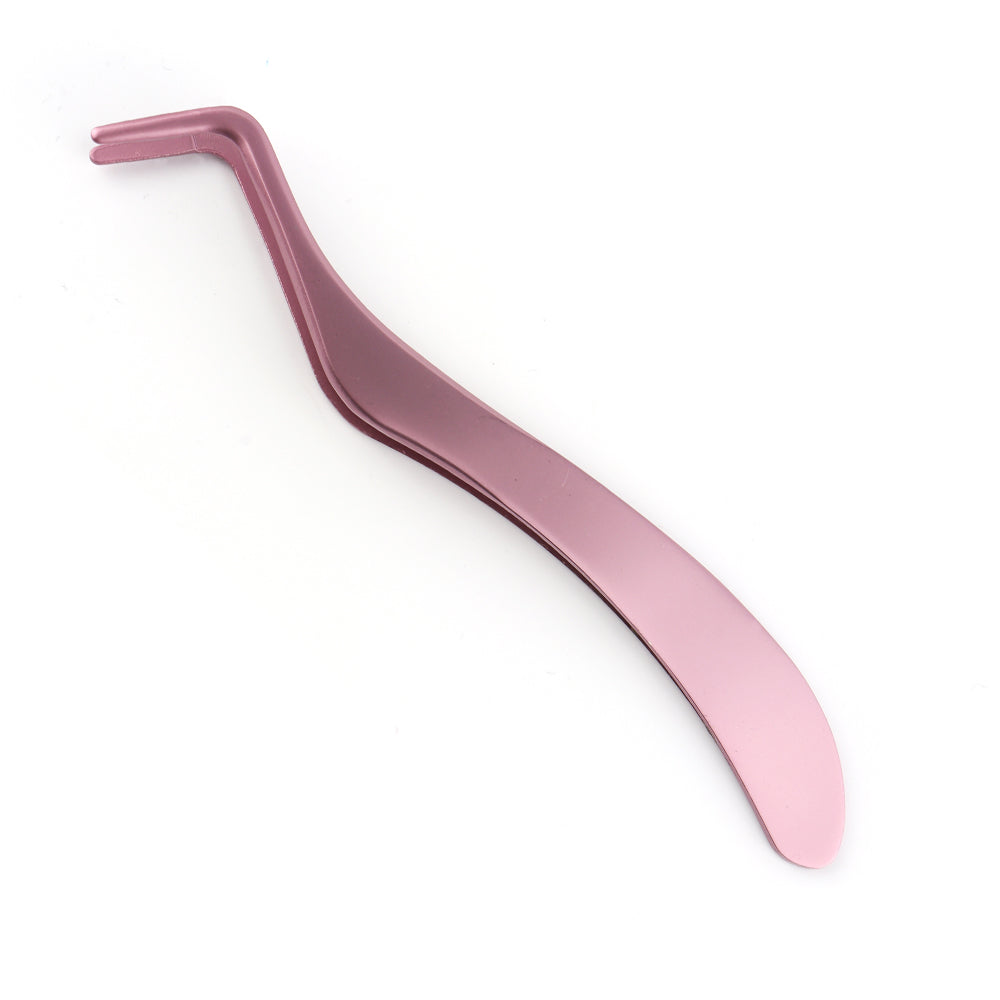 Wholesale Custom Eye Lashes Accessories Cosmetic Extension stainless makeup tool kits Rose gold Eyelash Tweezers-MST099