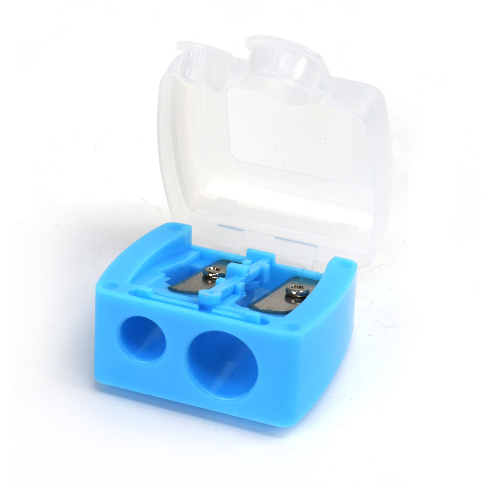 Wholesale Multitudinous Customizable colors Dust cover sharpener 2hole cosmetic eyebrow eyeliner lip pencil sharpener-MSA114