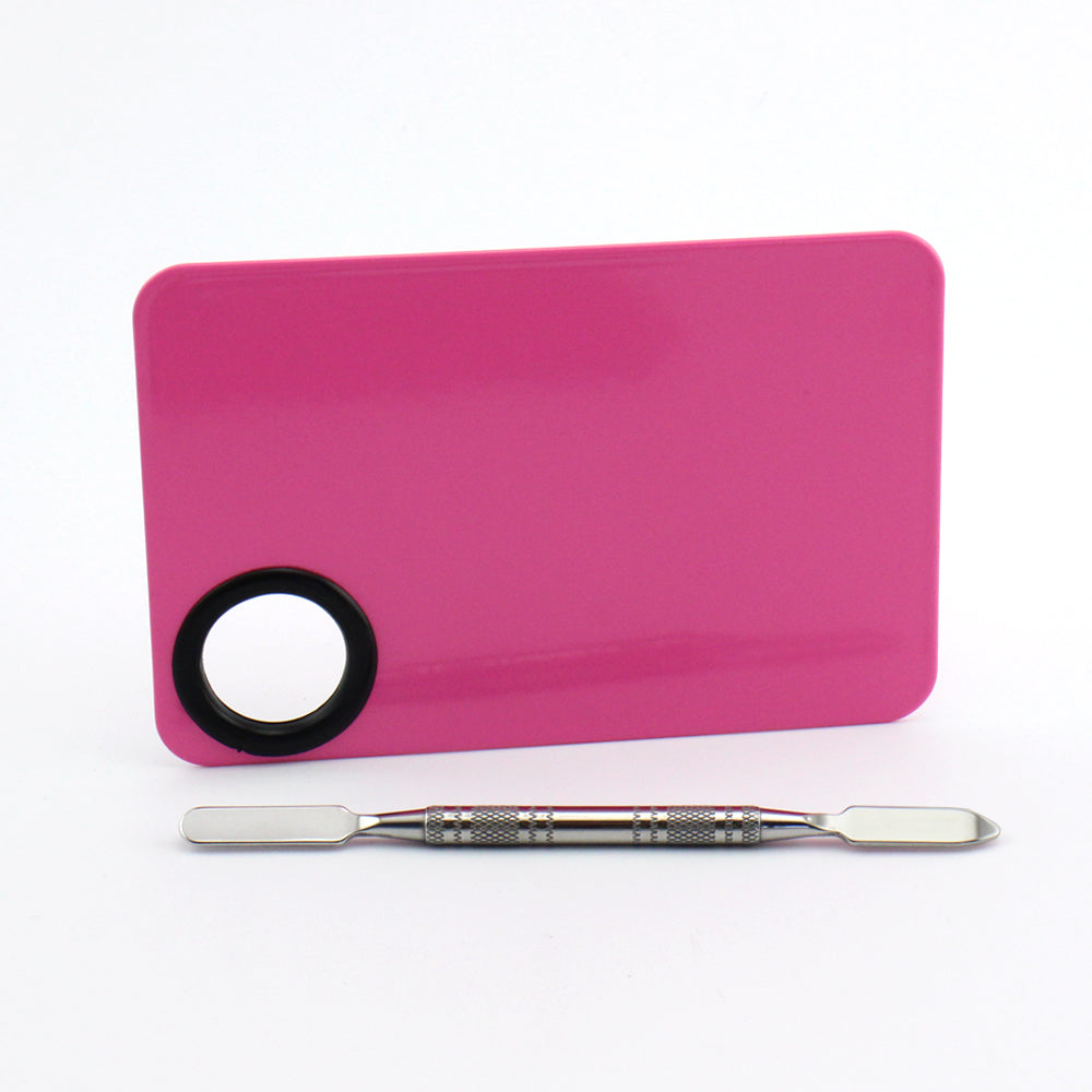 Professional Empty Eyeshadow Foundation Make up Tool Metal Stainless Steel Cosmetic Makeup Mixing Palette with Spatula- mscp006M