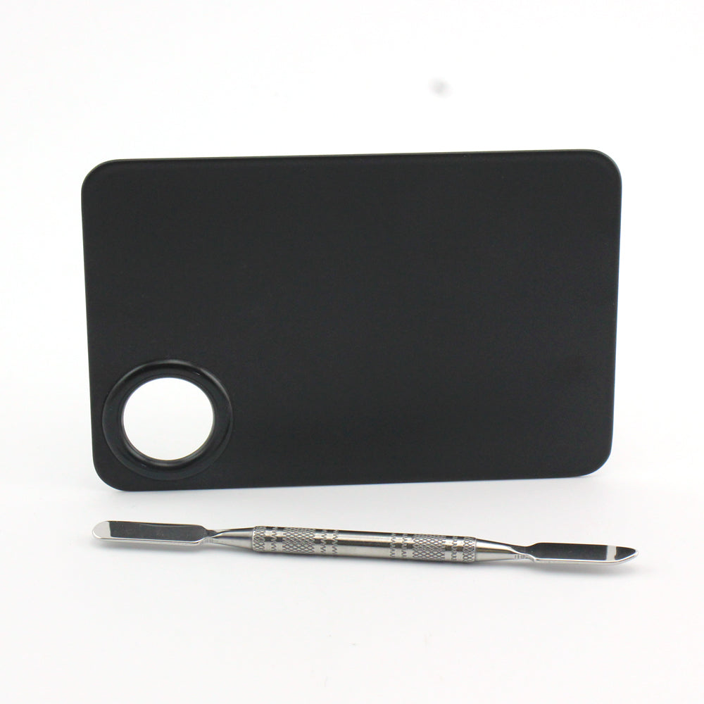 Professional Empty Eyeshadow Foundation Make up Tool Metal Stainless Steel Cosmetic Makeup Mixing Palette with Spatula- mscp006M
