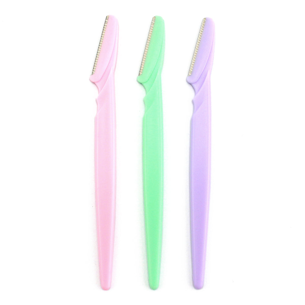 Private Label High-end hotel household disposable Safety Round Black Eyebrow Trimmer Razor With Plastic Cover- MSK003