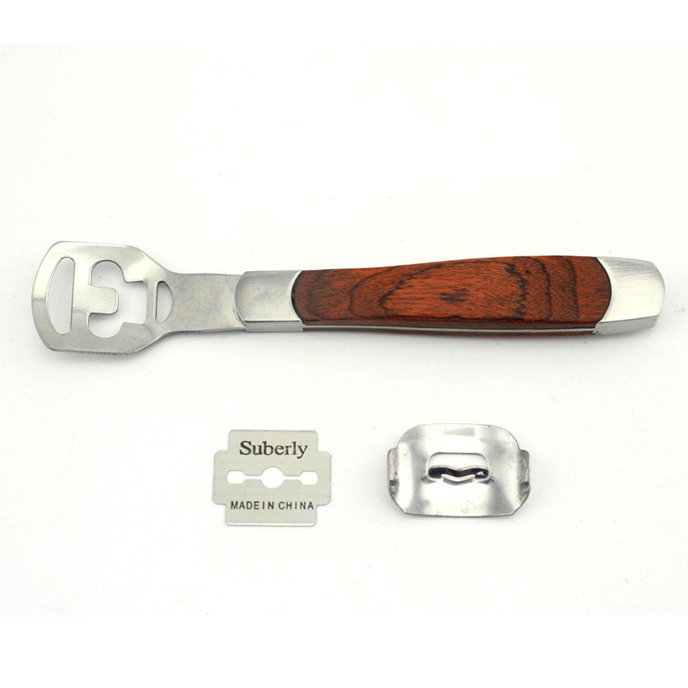Stainless Steel wooden handle 10 Pedicure Blades Dead Skin Callus Remover Shaver Cutter Razor-msf26