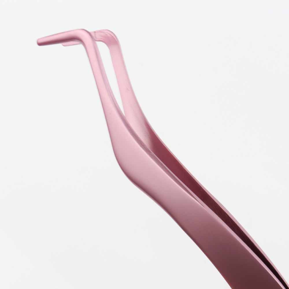 Wholesale Custom Eye Lashes Accessories Cosmetic Extension stainless makeup tool kits Rose gold Eyelash Tweezers-MST099