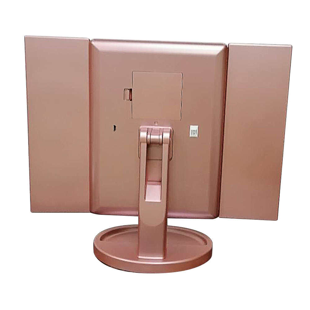 Amazon Top Seller 2022 touch LED light Makeup Mirror Desktop Trifold Magnified Make Up Mirror-msm36