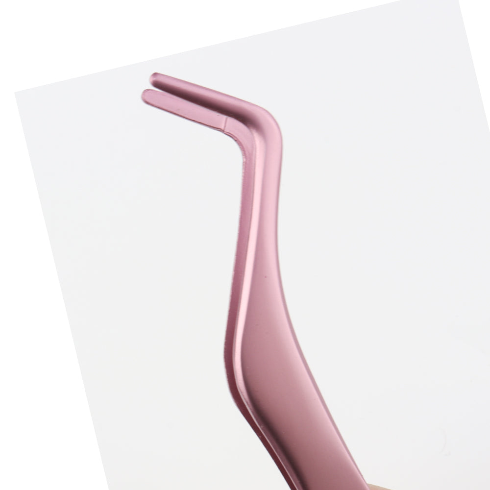 Wholesale Custom Eye Lashes Accessories Cosmetic Extension stainless makeup tool kits Rose gold Eyelash Tweezers-MST099