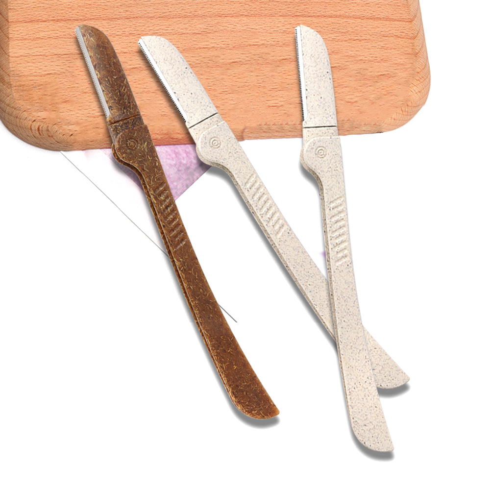 Best selling product Private Label High-end hotel household Degradable eyebrow razor stainless steel Facial scraper Micro shave-MSK038