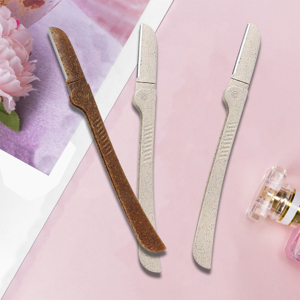 Best selling product Private Label High-end hotel household Degradable eyebrow razor stainless steel Facial scraper Micro shave-MSK038
