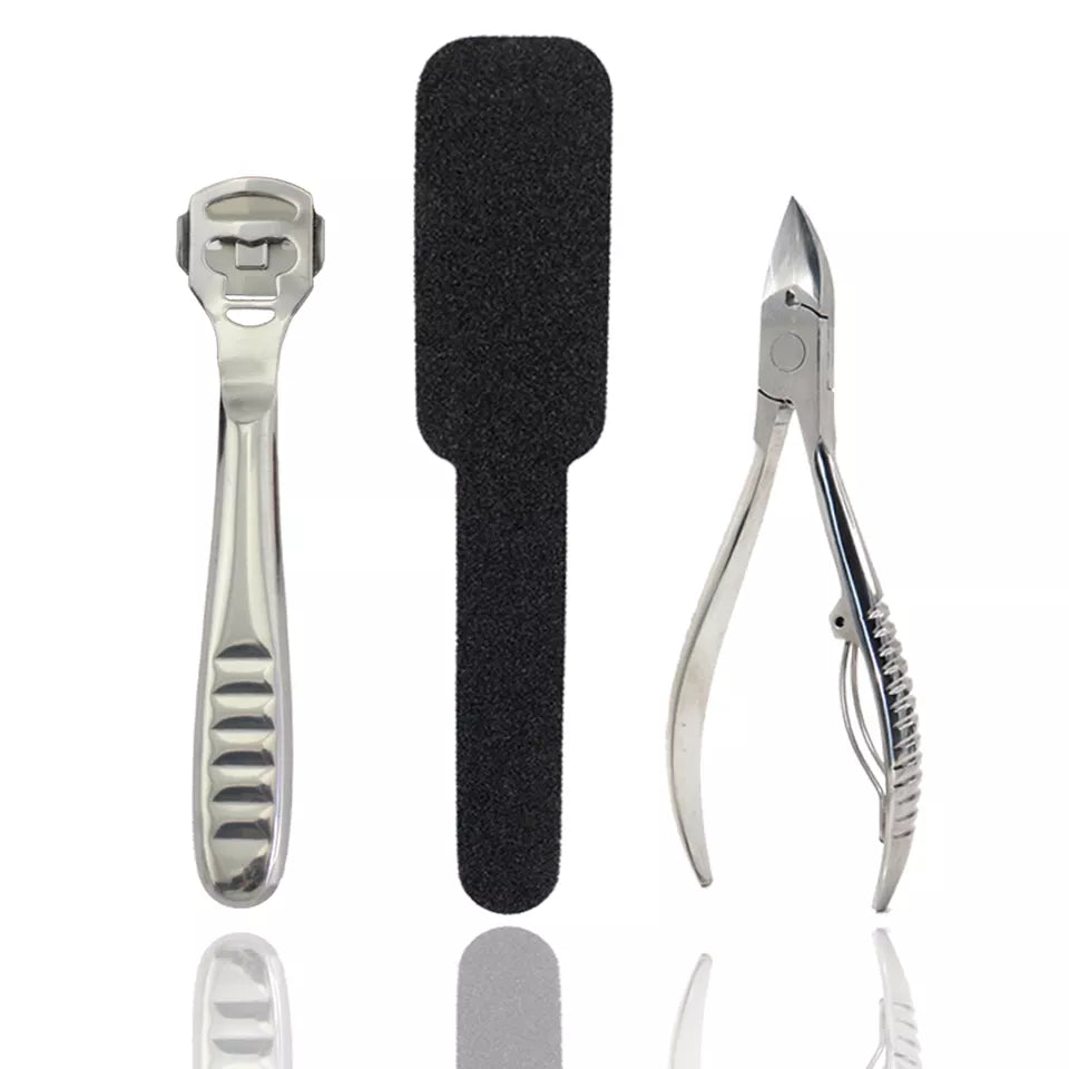 Wholesale high quality Customize professional 3 pcs foot nail kit nail clipper nail file cuticle nippers toe pedicure set- LGSS-M13cl