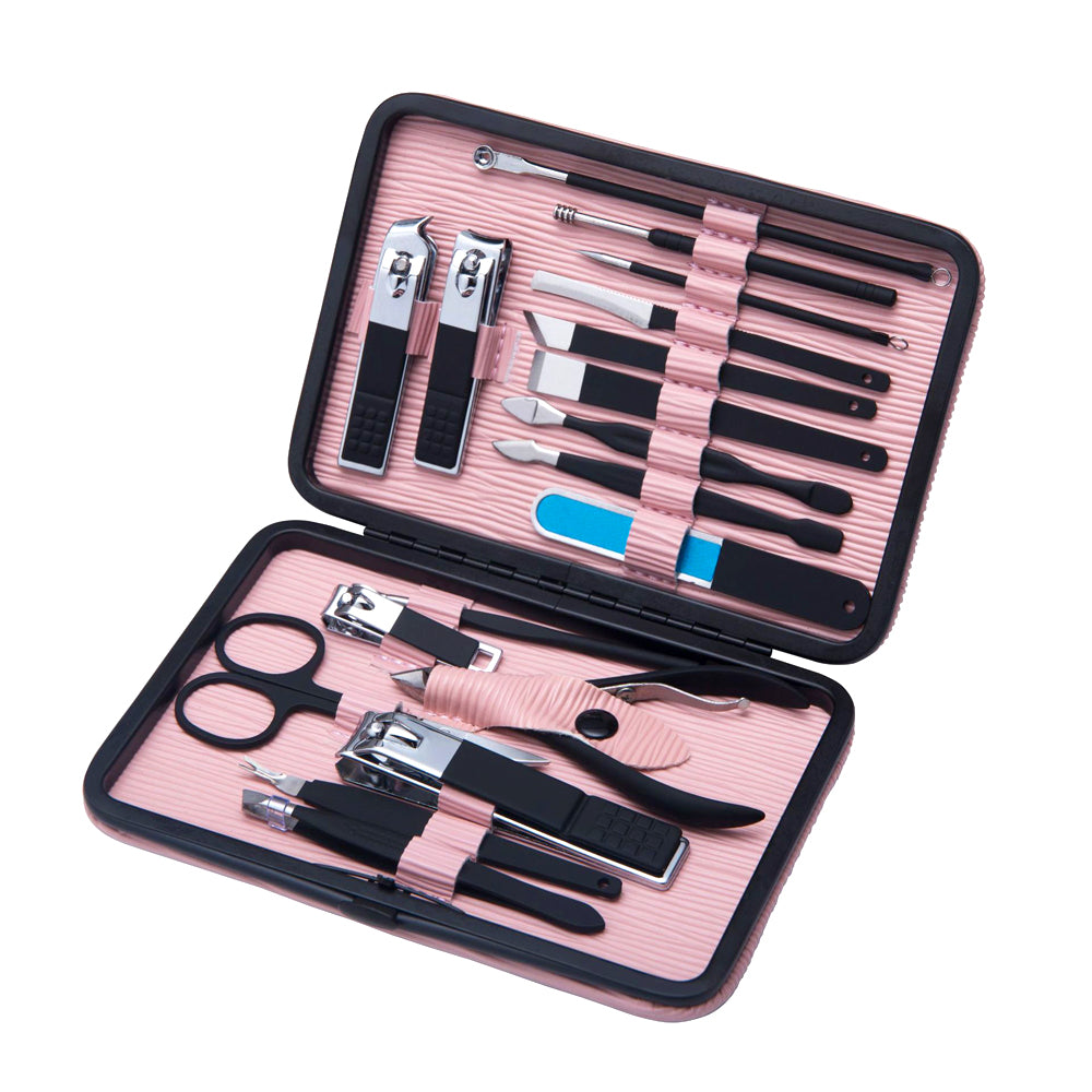Original Custom Factory Professional Pedicure 18pcs Stainless Steel Art Nail Cutter Nippers Drill Titanium Manicure Set Nails-MS156-02