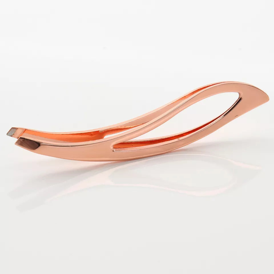 Wholesale high quality Rose Gold Customized Logo Eyebrow Tweezer Eyelash Tweezers Set-MST035