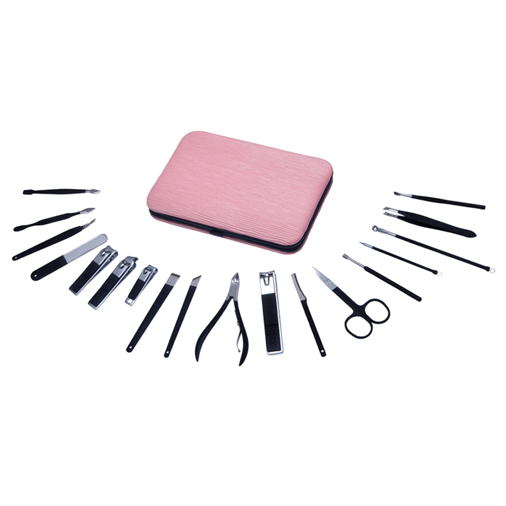 Original Custom Factory Professional Pedicure 18pcs Stainless Steel Art Nail Cutter Nippers Drill Titanium Manicure Set Nails-MS156-02