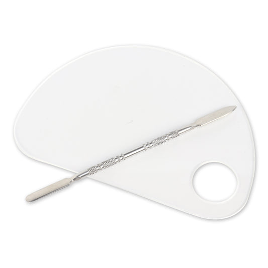 Lightness Professional Stainless Steel Cosmetic Foundation Makeup Mixing Palette with Spatula-mscp005-M