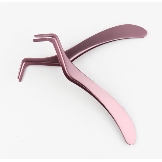 Wholesale Custom Eye Lashes Accessories Cosmetic Extension stainless makeup tool kits Rose gold Eyelash Tweezers-MST099