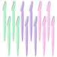 Private Label High-end hotel household disposable Safety Round Black Eyebrow Trimmer Razor With Plastic Cover- MSK003