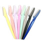 Private Label High-end hotel household disposable Safety Round Black Eyebrow Trimmer Razor With Plastic Cover- MSK003