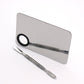 Professional Empty Eyeshadow Foundation Make up Tool Metal Stainless Steel Cosmetic Makeup Mixing Palette with Spatula- mscp006M