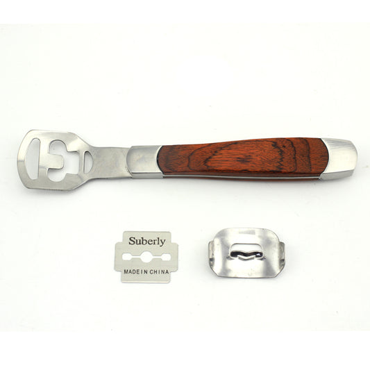 Stainless Steel wooden handle 10 Pedicure Blades Dead Skin Callus Remover Shaver Cutter Razor-msf26